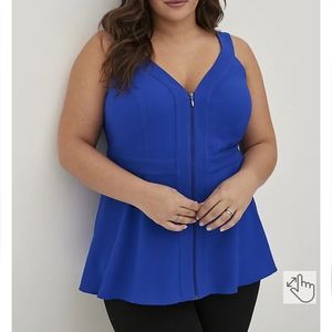 Torrid crepe zip front peplum